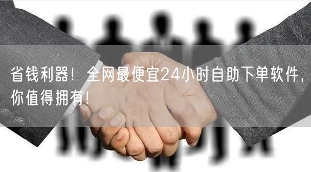 省钱利器！全网最便宜24小时自助下单软件，你值得拥有！