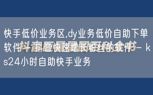 快手低价业务区,dy业务低价自助下单软件 - 抖音快速增长粉丝的软件 - ks2