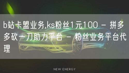 b站卡盟业务,ks粉丝1元100 - 拼多多砍一刀助力平台 - 粉丝业务平台代理